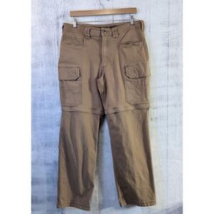 Duluth Trading Co Flex Fire Hose Convertible Zip Off Cargo Pants Tan Men's 36x31